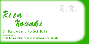 rita novaki business card